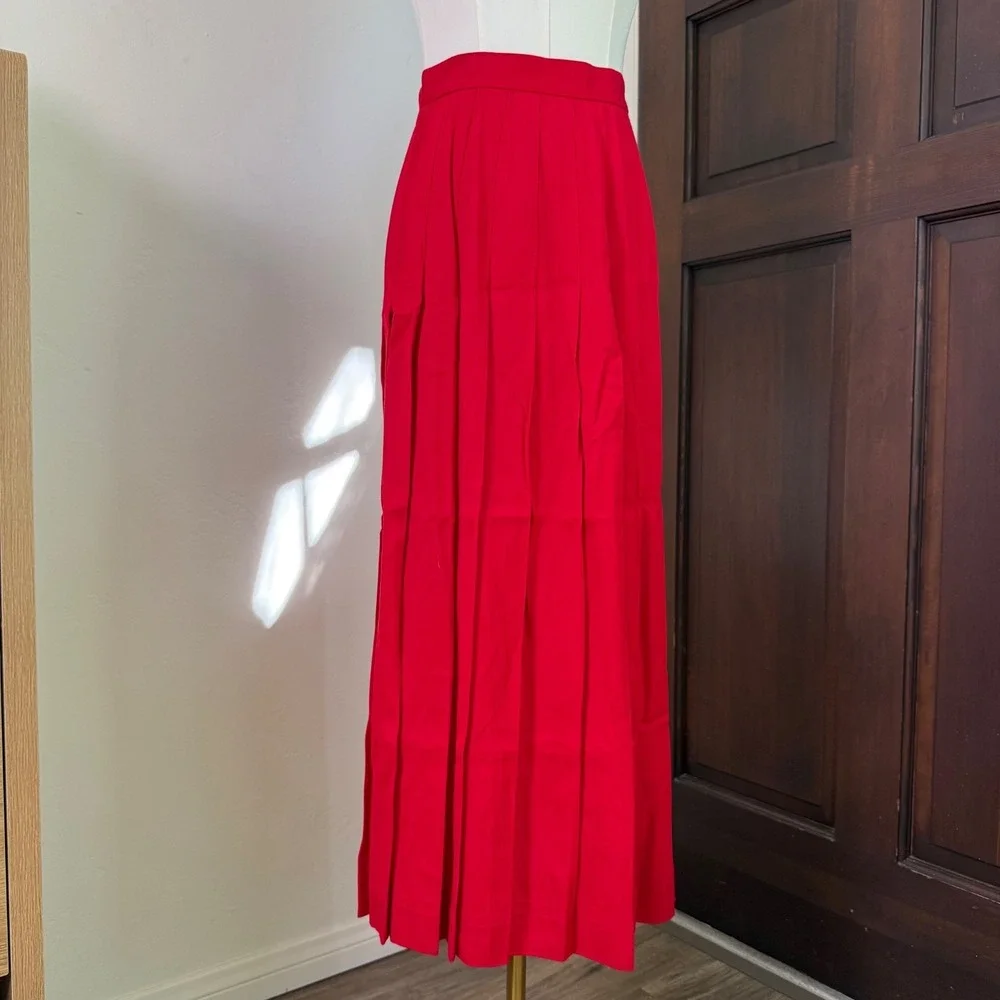 David Brooks Pleated Skirt Maxi Vintage 80s‎ | Red | Womens Size 12